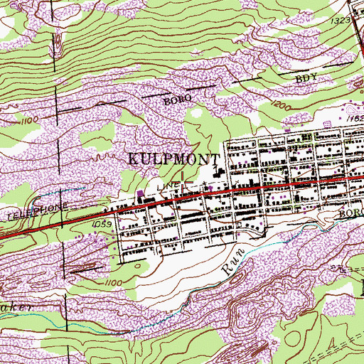 Topographic Map of West End Fire Company 2, PA
