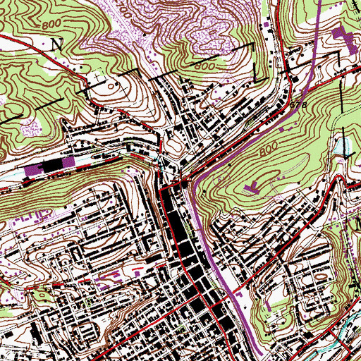 Topographic Map of Pottsville Fire Department Station 40 - Good Will Fire Company 4, PA