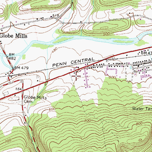 Topographic Map of Kreamer Volunteer Fire Company Station 120, PA