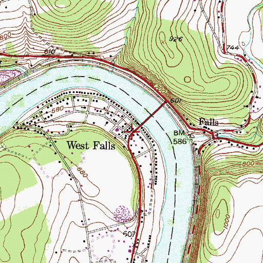 Topographic Map of Lake Winola Volunteer Fire Company 2, PA