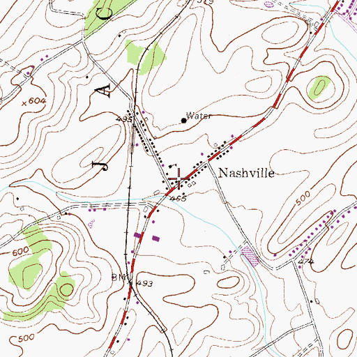 Topographic Map of Nashville Volunteer Fire Company Station 11, PA