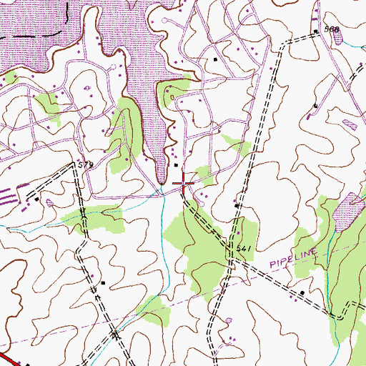 Topographic Map of Lake Meade Fire and Rescue Station 26, PA