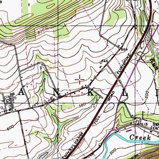 Topographic Map of Franklin Township Volunteer Fire Company District 4, PA