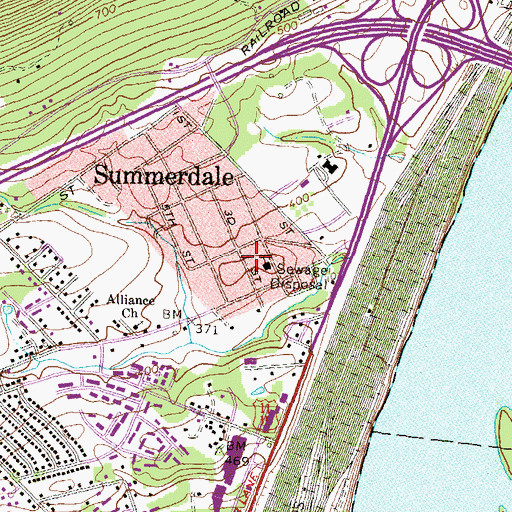 Topographic Map of Northeast Fire and Rescue Station 1, PA