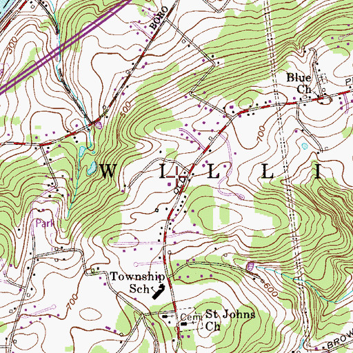 Topographic Map of Williams Township Fire Company 1 Station 28 - 1, PA