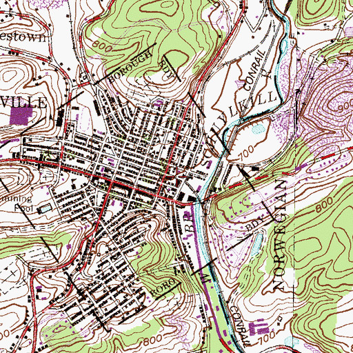 Topographic Map of Goodwill Fire Company Station 1, PA