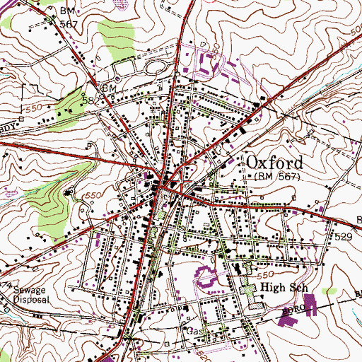 Topographic Map of Union Fire Company 1 Mid - Town Station 21, PA