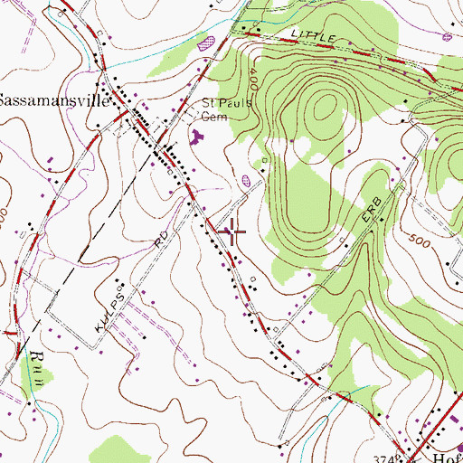 Topographic Map of Sassamansville Fire Company - Station 68, PA