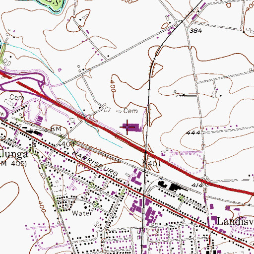 Topographic Map of Hazardous Materials Environmental Fire Rescue Team Station 2, PA