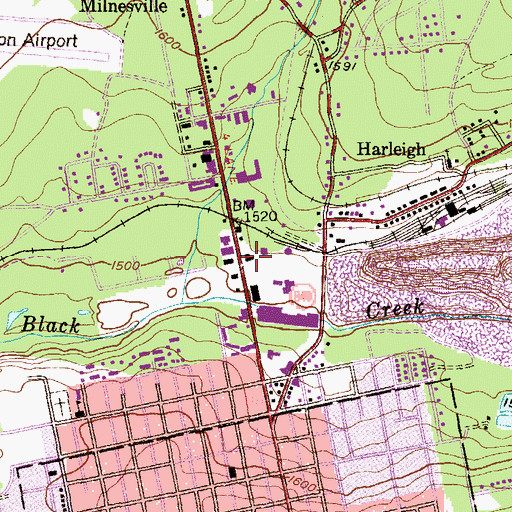 Topographic Map of Hazle Township Volunteer Fire and Rescue, PA