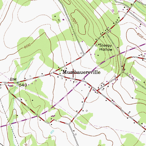 Topographic Map of Milford Township Volunteer Fire Company Station 75, PA