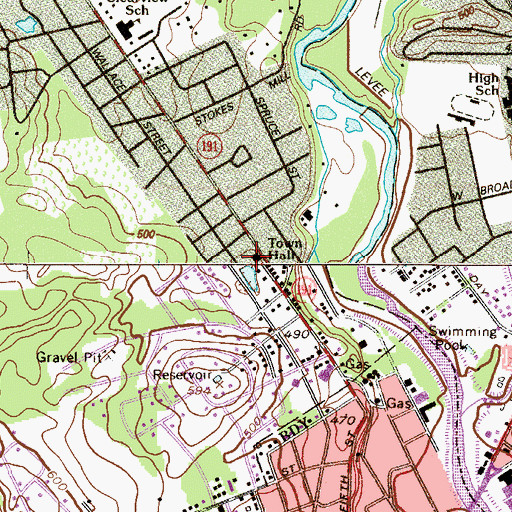 Topographic Map of Stroud Township Fire Company Station 37, PA