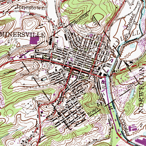 Topographic Map of Mountaineer Hose Company Station 3, PA