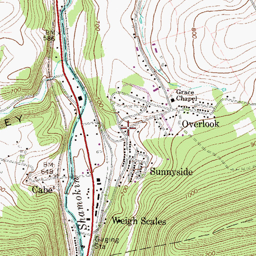 Topographic Map of Ralpho Fire Company 1 Station 290, PA
