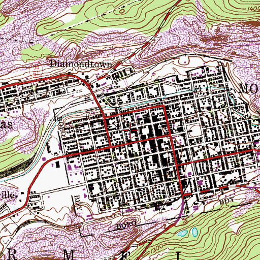 Topographic Map of West End Fire Company 1 Volunteer Fire Department, PA