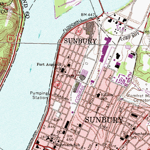 Topographic Map of Rescue Hose Company Station 5-3, PA