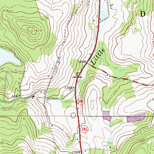 Topographic Map of Equinunk Volunteer Fire Company Station 65, PA