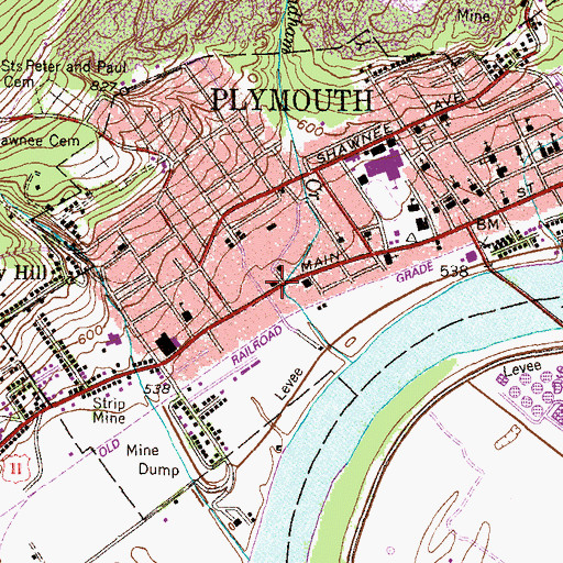 Topographic Map of Goodwill Hose Company 2 of Plymouth, PA