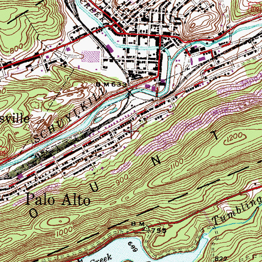 Topographic Map of East End Fire Company District 57 Station 2, PA