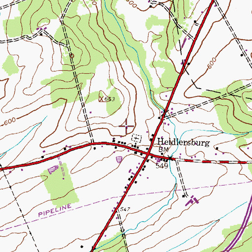 Topographic Map of Heidlersburg Fire Company Station 25, PA