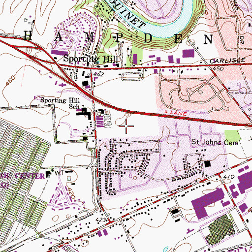 Topographic Map of Hampden Township Volunteer Fire Company Sporting Hill Station 30, PA