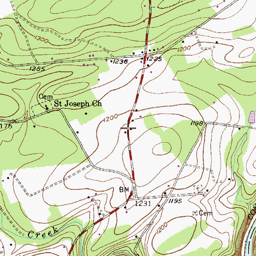 Topographic Map of Lehigh and Lausanne Rural Volunteer Fire Company District 19, PA