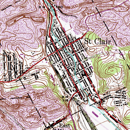 Topographic Map of Alert Fire Company District 61 Station 1, PA