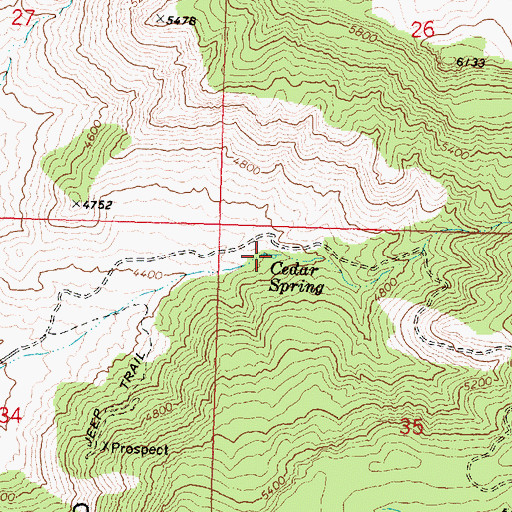 Topographic Map of Cedar Spring, AZ