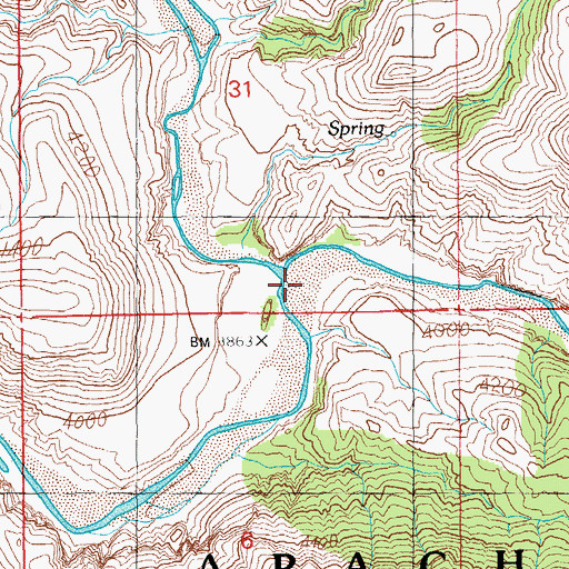 Topographic Map of Blue River, AZ