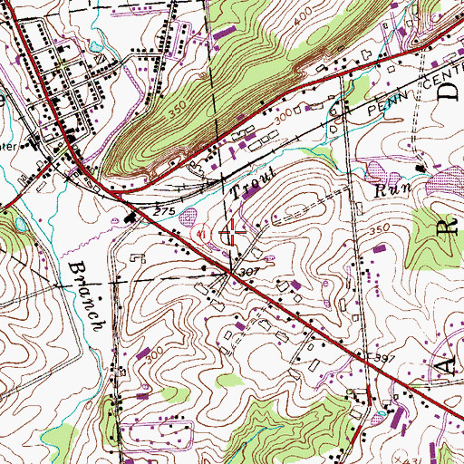 Topographic Map of Avondale Fire Company Station 23, PA