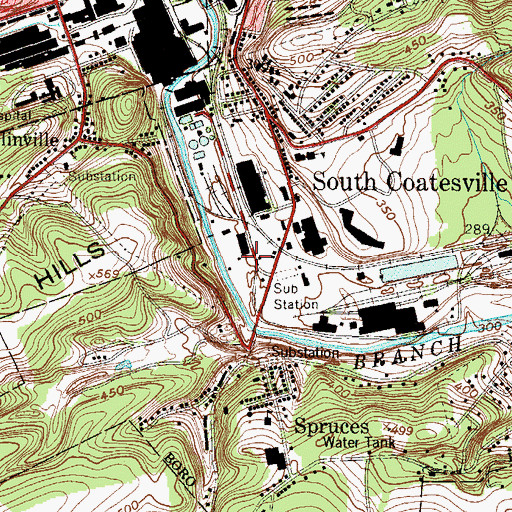 Topographic Map of Mittal Steel Fire Department, PA