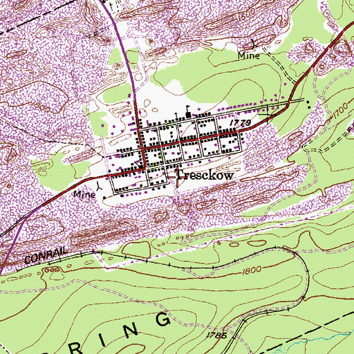 Topographic Map of Tresckow Fire Company District 29, PA