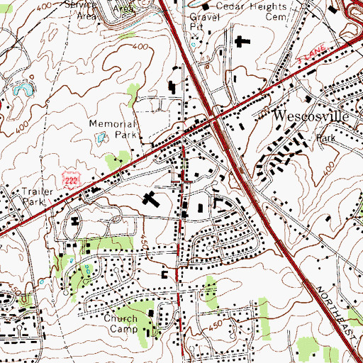 Topographic Map of Lower Macungie Fire Department Station 30, PA