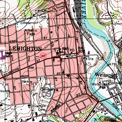 Topographic Map of Lehighton Fire Department Station 2, PA