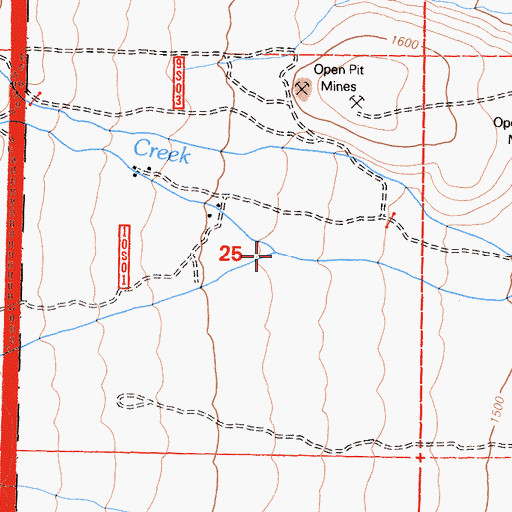 Topographic Map of Red Mountain Creek, CA