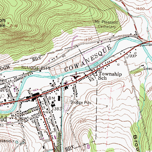 Topographic Map of Crary Hose Company, PA