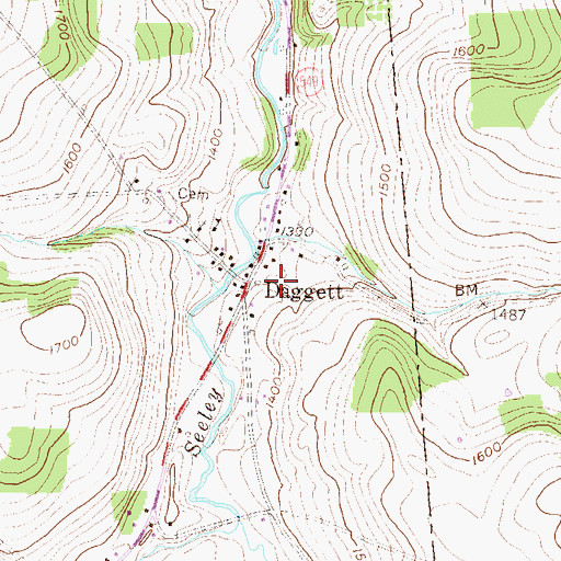 Topographic Map of Big Elm Volunteer Fire Department, PA