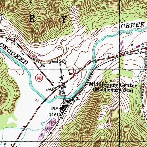 Topographic Map of Middlebury Township Volunteer Fire Department, PA