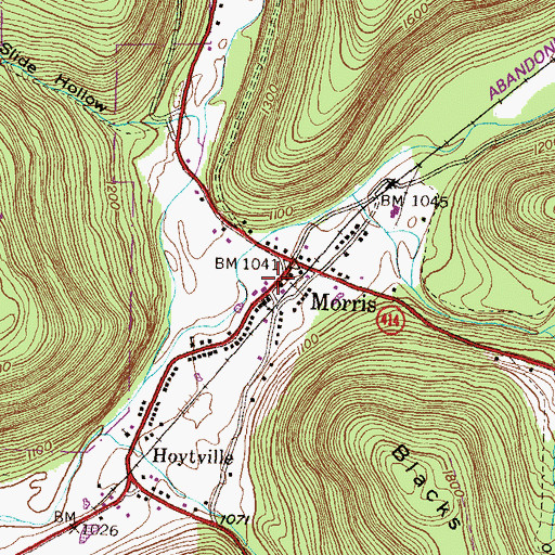 Topographic Map of Morris Township Fire and Ambulance Company, PA