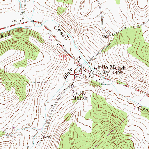 Topographic Map of Chatham Volunteer Fire Company, PA