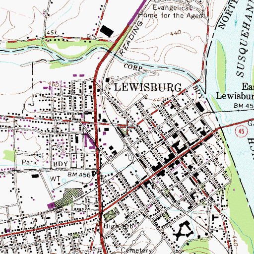 Topographic Map of William Cameron Engine Company, PA