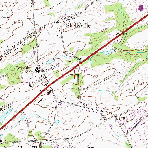 Topographic Map of Grantville Volunteer Fire Company Station 39, PA