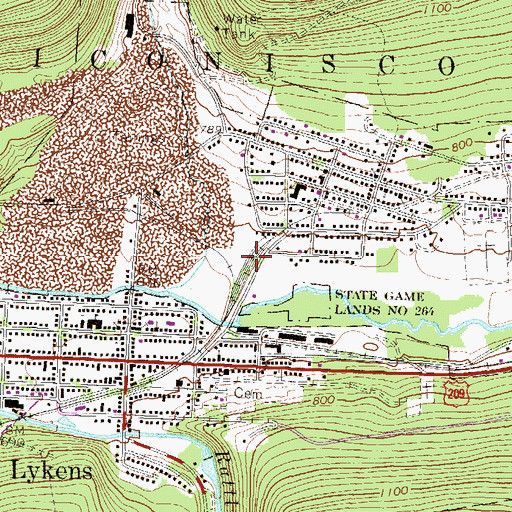 Topographic Map of Wiconisco Fire Engine Company Station 23, PA