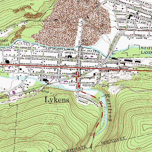 Topographic Map of Liberty Hose Company Station 22, PA