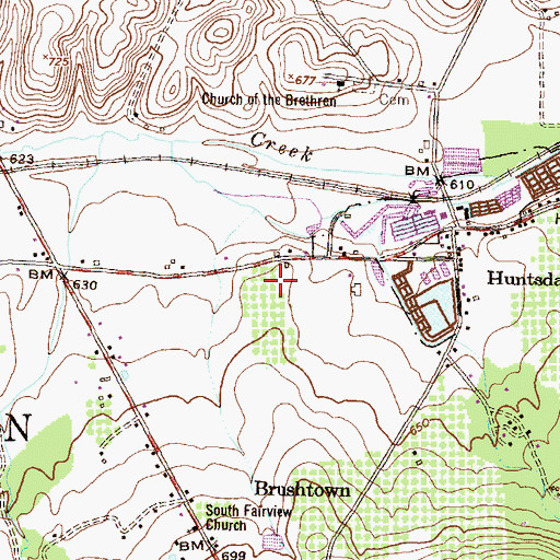 Topographic Map of Penn Township Volunteer Fire Department Station 50, PA