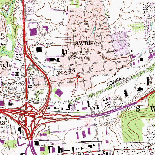 Topographic Map of Lawnton Fire Company Station 44, PA