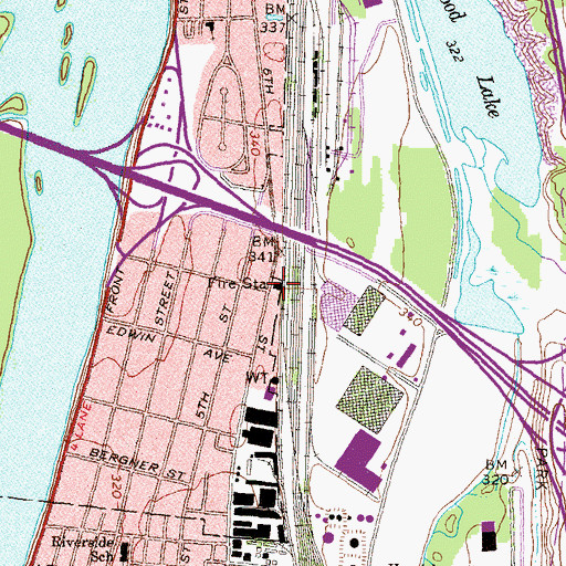 Topographic Map of Rescue Fire Company Station 37 - 1, PA