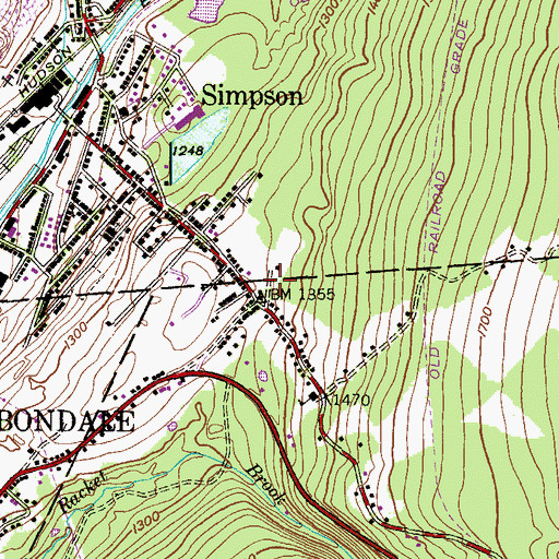 Topographic Map of Whites Crossing Fire Company Station 62, PA