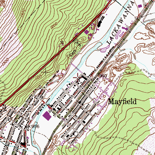 Topographic Map of William Walker Hose Company Station 59 - 3, PA