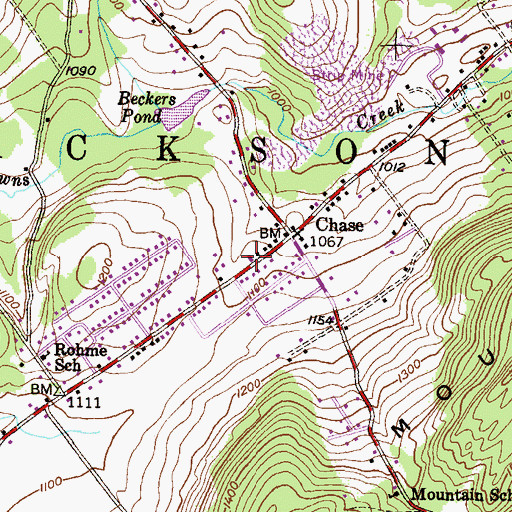 Topographic Map of Jackson Township Volunteer Fire Department, PA
